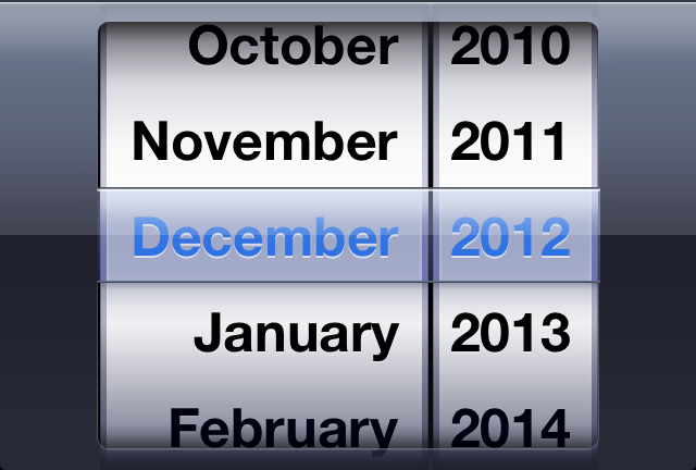 iOS Month Picker